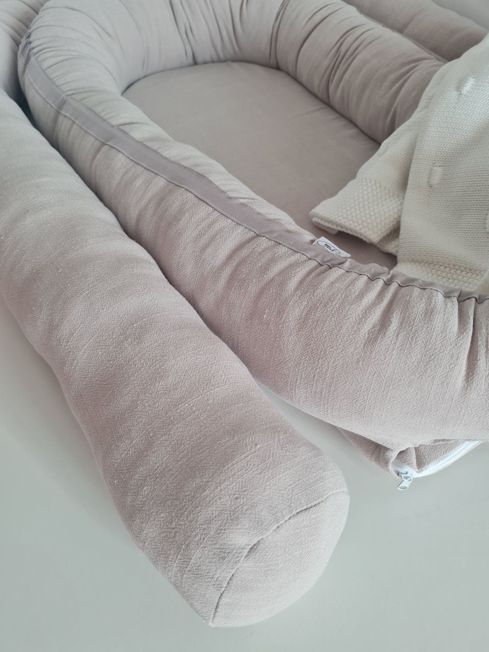 Babynestchen "Leinen neutral"