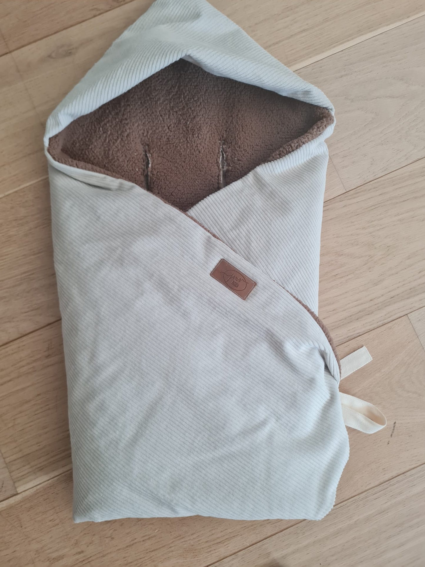 Einschlagdecke "cord sandfarbig/teddy"