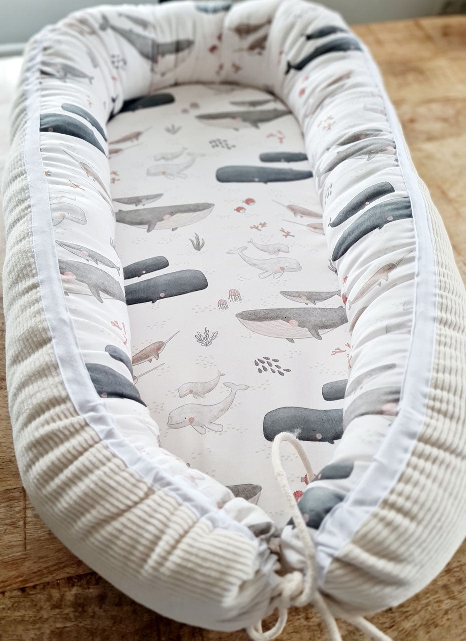 Babynestchen "Wale" cord sand