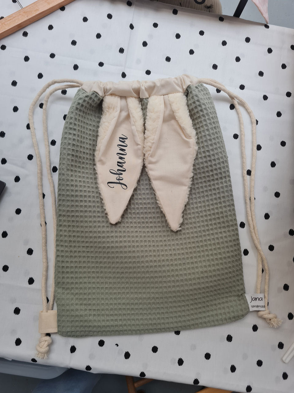 Kinderrucksack Hoppelhase- Personalisierung