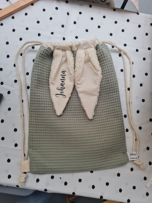 Kinderrucksack Hoppelhase- Personalisierung