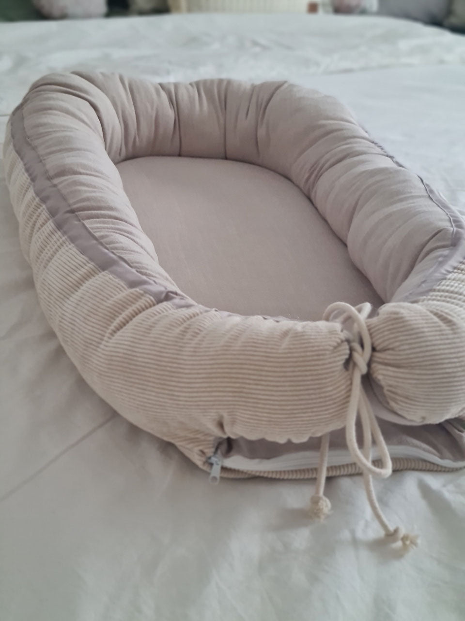 Babynestchen "Cord sand/Leinen"