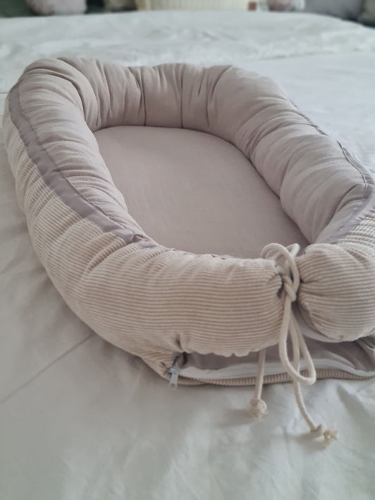 Babynestchen "Cord sand/Leinen"