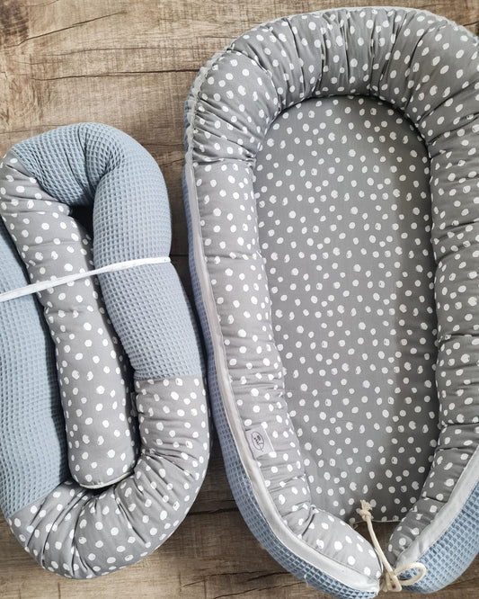 Babynestchen "wild dots" grau