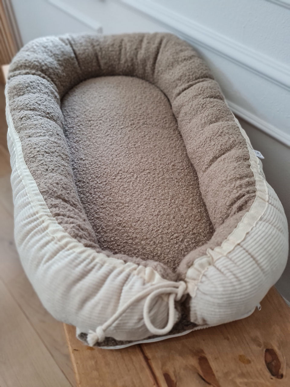 Babynestchen cord sand/boucle braun