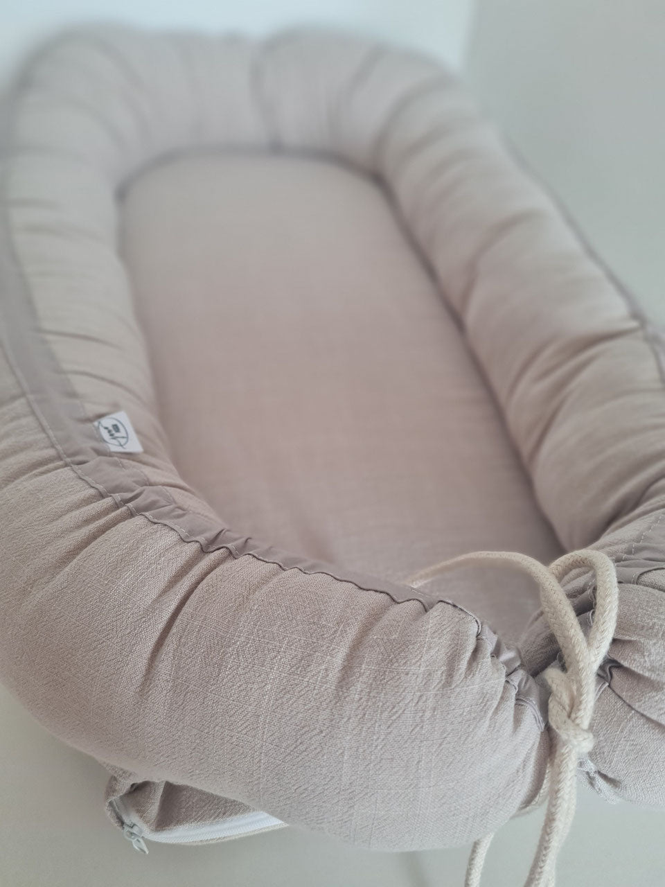 Babynestchen "Leinen neutral"