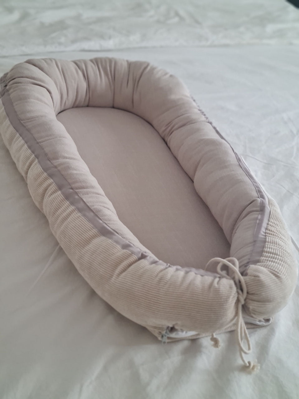 Babynestchen "Cord sand/Leinen"