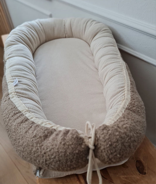 Babynestchen cord sand/boucle braun