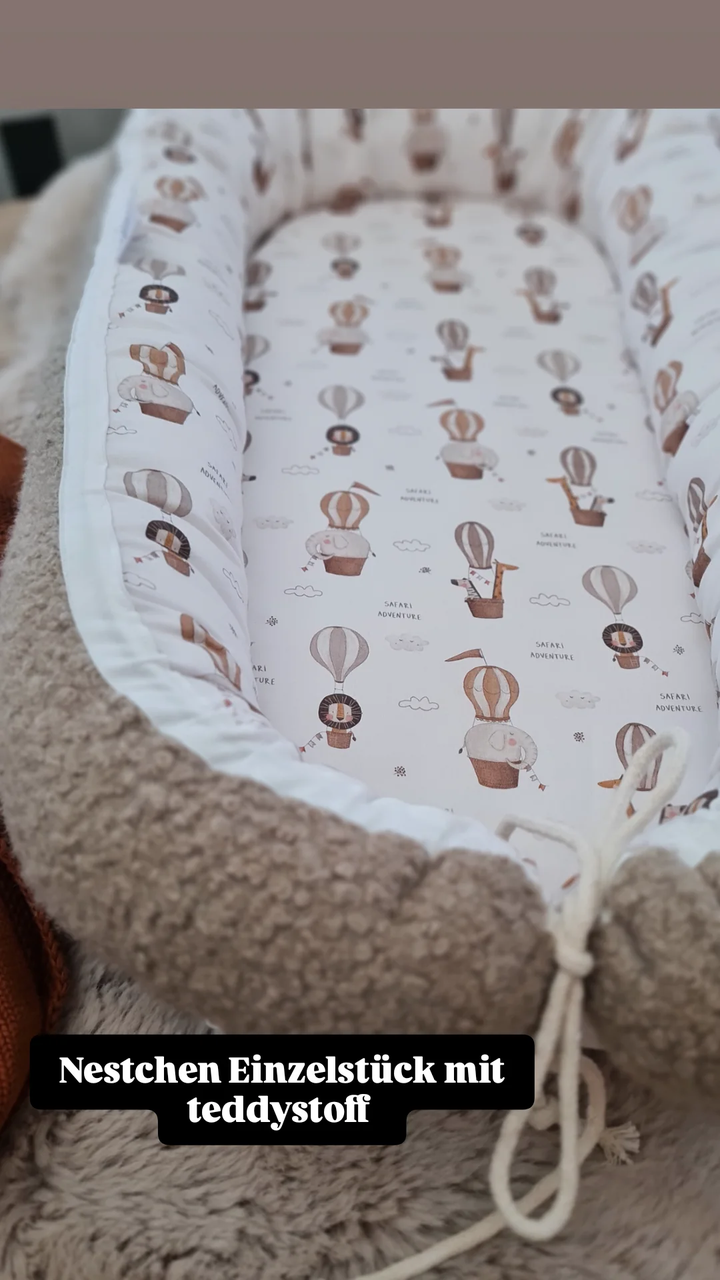 Babynestchen "boucle/safari Heißluftballon"