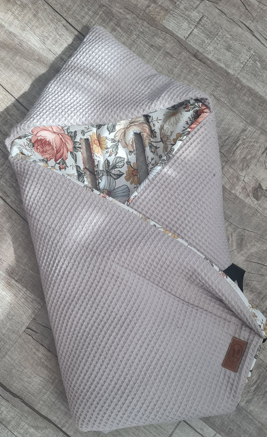 Einschlagdecke "Sand/Vintageblume"